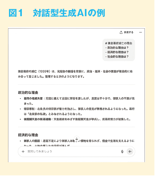 図1　対話型生成AIの例